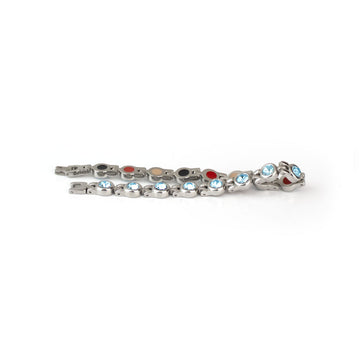 Maya - Negative Ion Bracelet, Stainless Steel with Aquamarine Swarovski